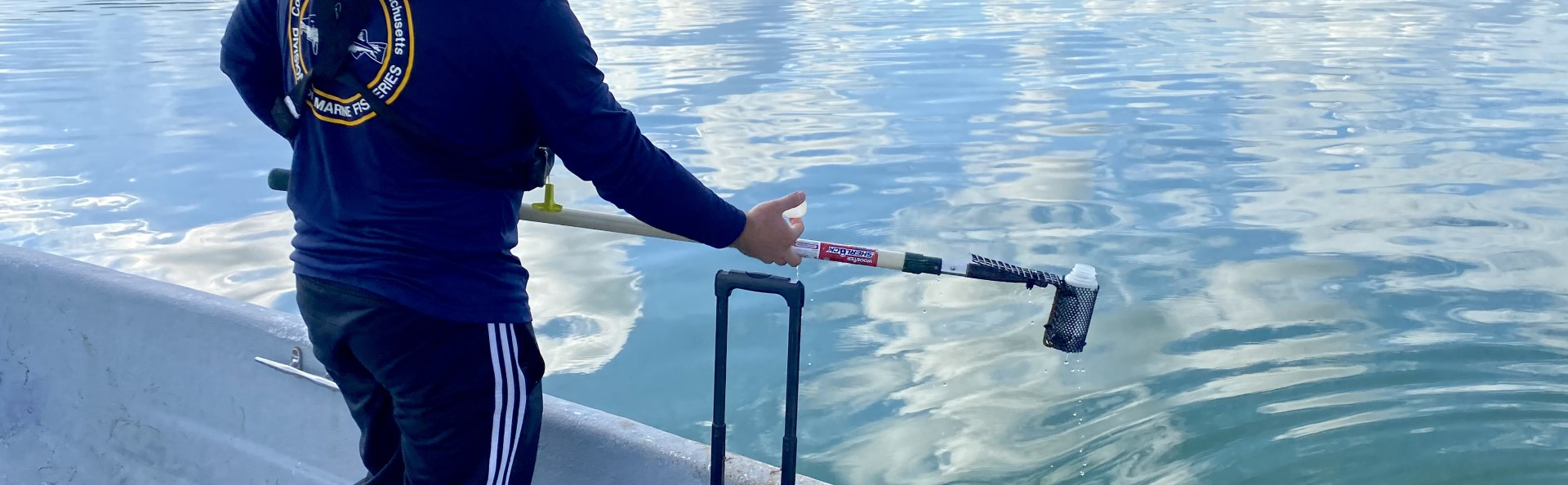 A researcher collects a water sample